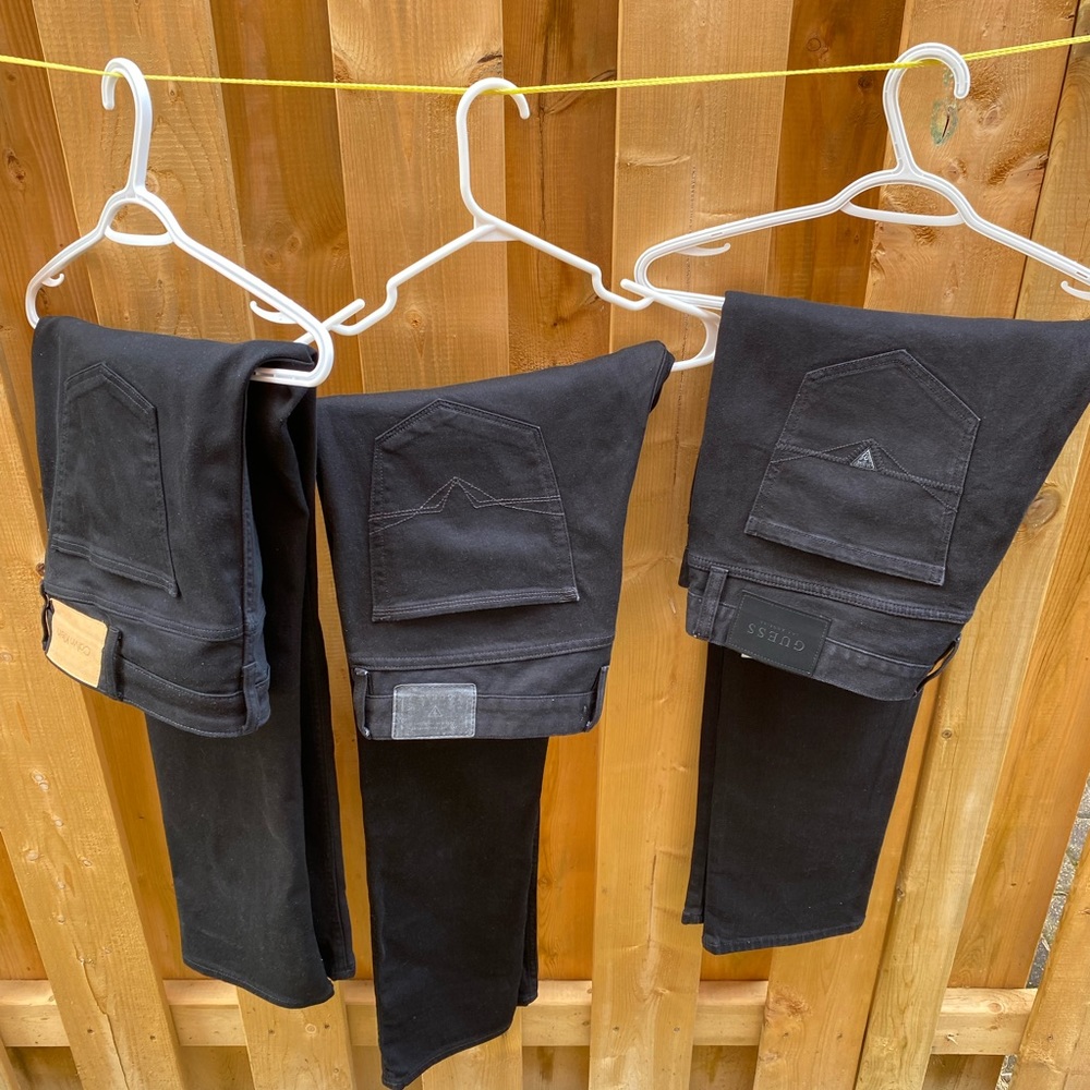 Guess and Calvin Klein black jeans